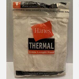 Vintage 2001 Hanes Thermal Ankle Length Pants Ivory Mens Size XL 42-44 NOS